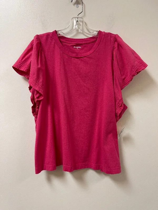 Top Short Sleeve By Old Navy In Pink, Size: 2x Hip Men's Retro