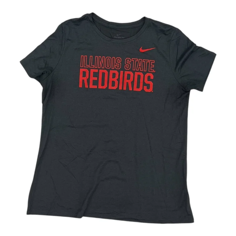 Athletic Top Ss By Nike Apparel In Grey & Red, Size:L Adventure