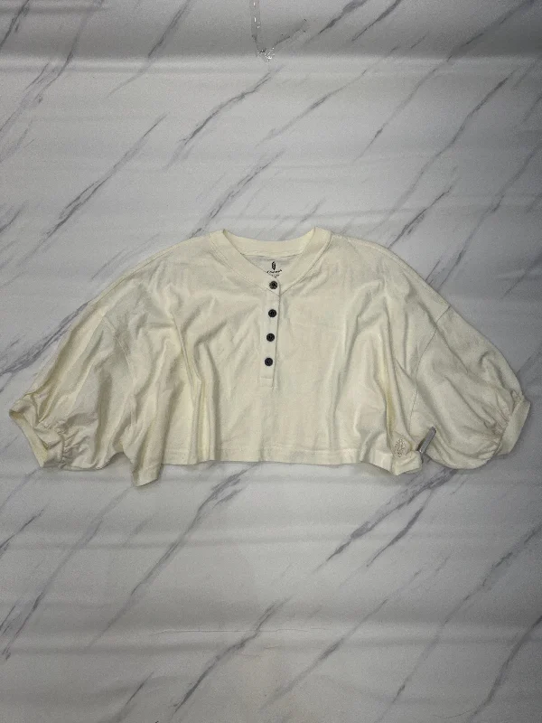 Top Short Sleeve By Free People In Cream, Size: S Tailored
