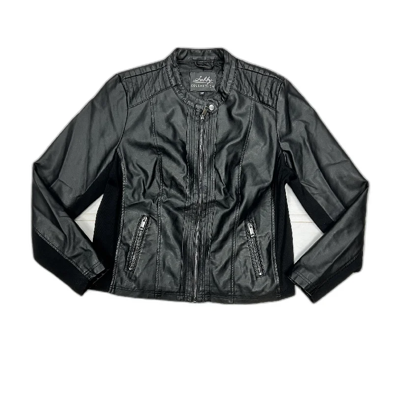 Jacket Leather By Sebby In Black, Size: Xl Confident Men's Power