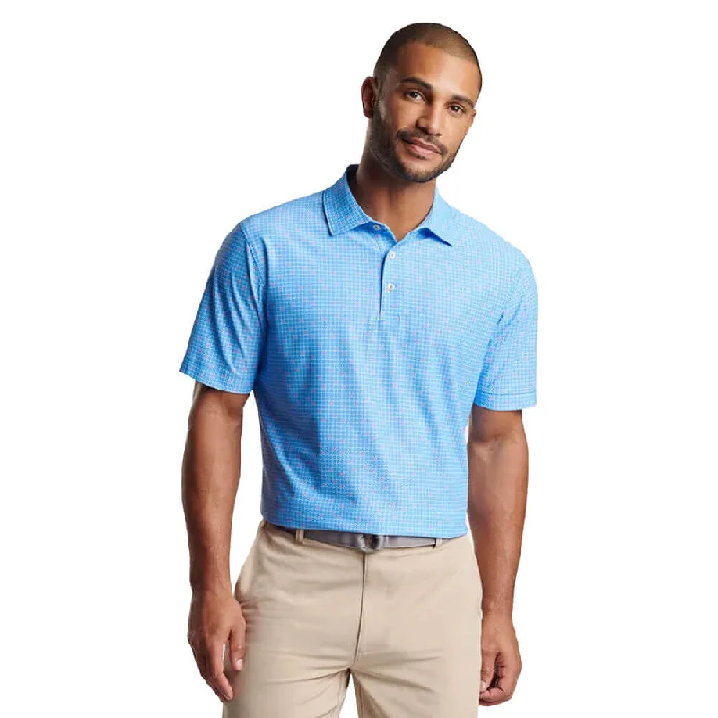 Peter Millar Spokes Performance Mesh Polo Shirt - Liberty Blue Tough Men's Military