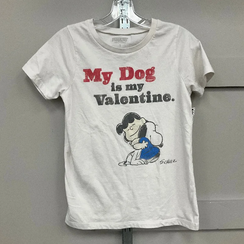 Top Short Sleeve Basic By Peanuts In White, Size: S Monochromatic All