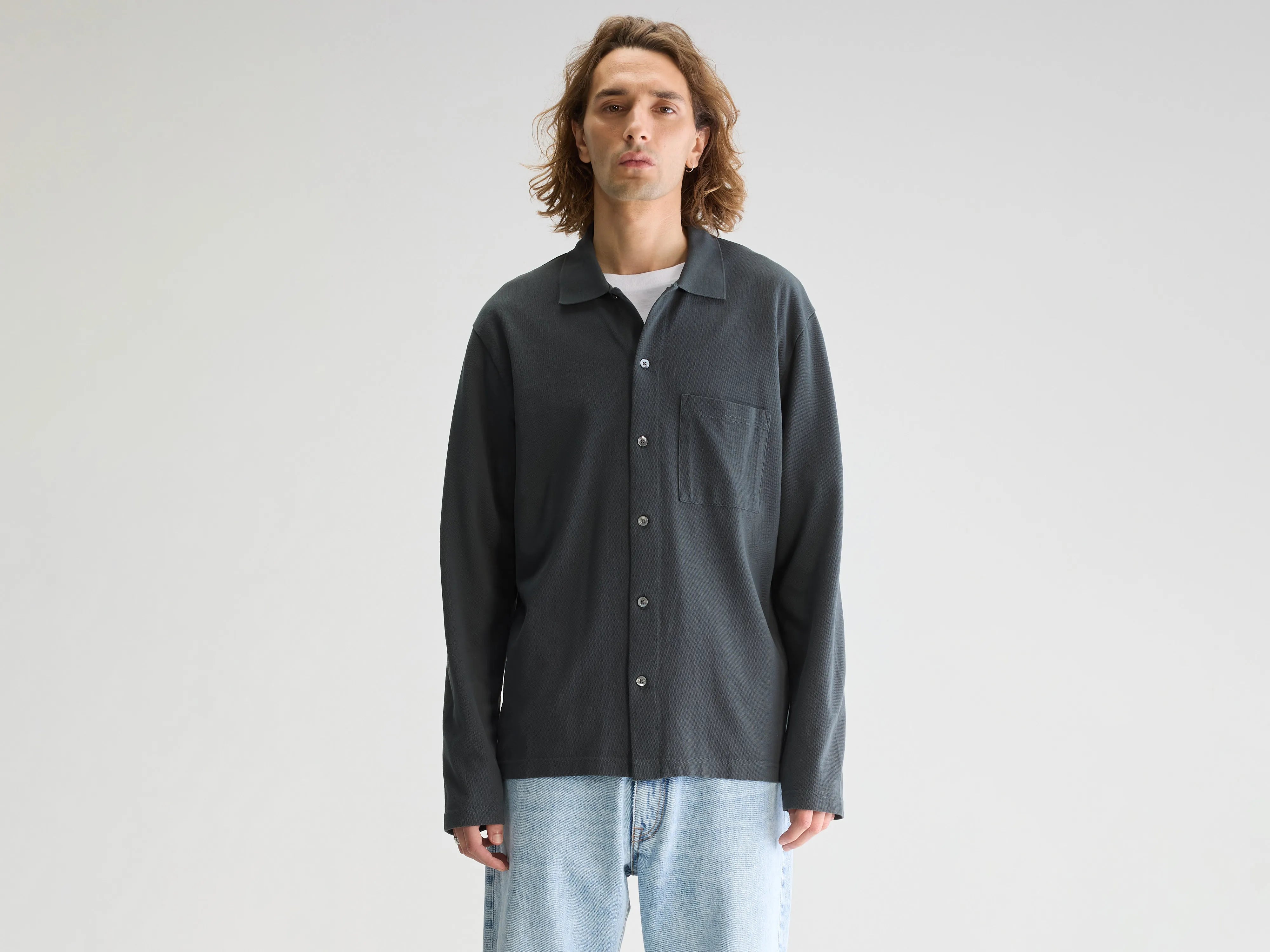 Vision long-sleeve polo (251 / M / PIRATE) Laid