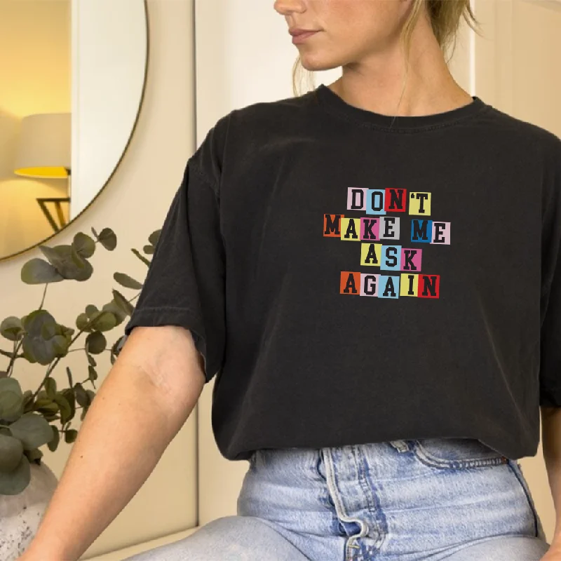 Generation: Mum - Don't Make Me Ask Again Acid Wash Oversized Tee Vintage Men's 1970S Disco