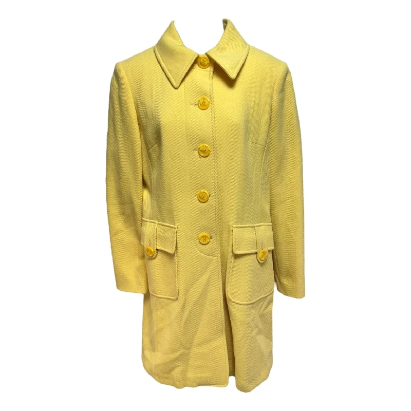 Coat Wool By Talbots In Yellow, Size: 6 Dapper Men's Bow