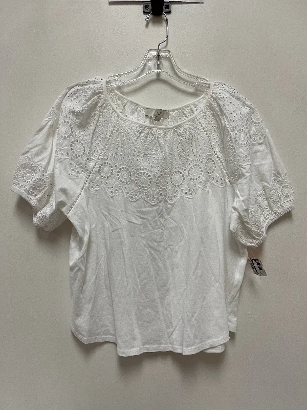 Top Short Sleeve By Loft In White, Size: M Bold Men's Animal