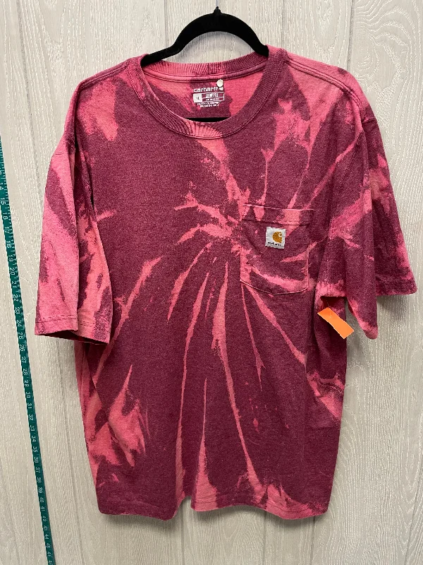 Top Short Sleeve By Carhartt In Pink & Red, Size: Xl Sporty Men's Athleisure 