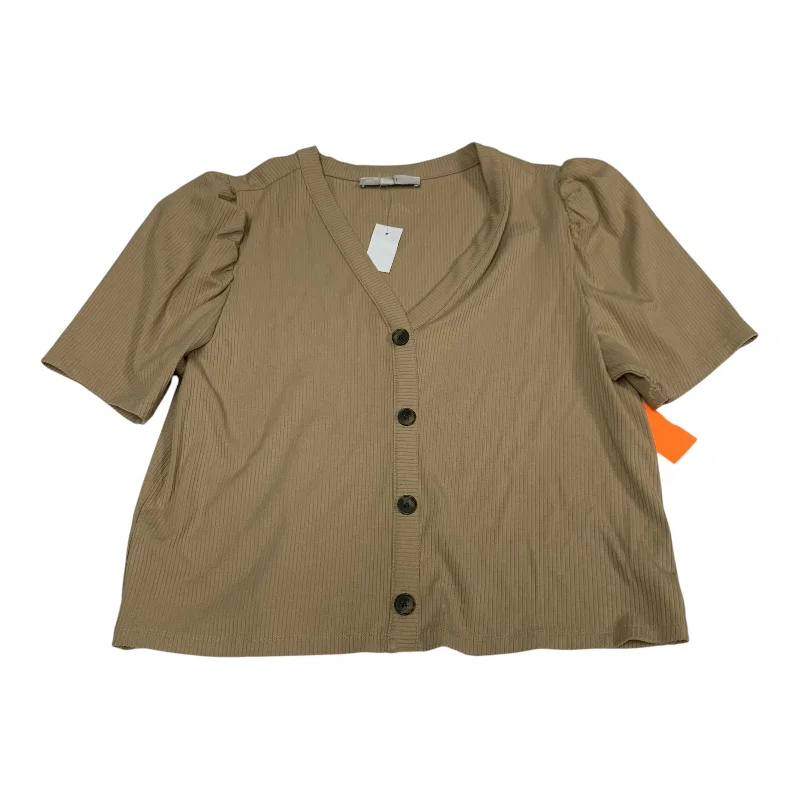 Top Short Sleeve By Loft In Beige, Size: Xl Sleek Men's Contemporary 