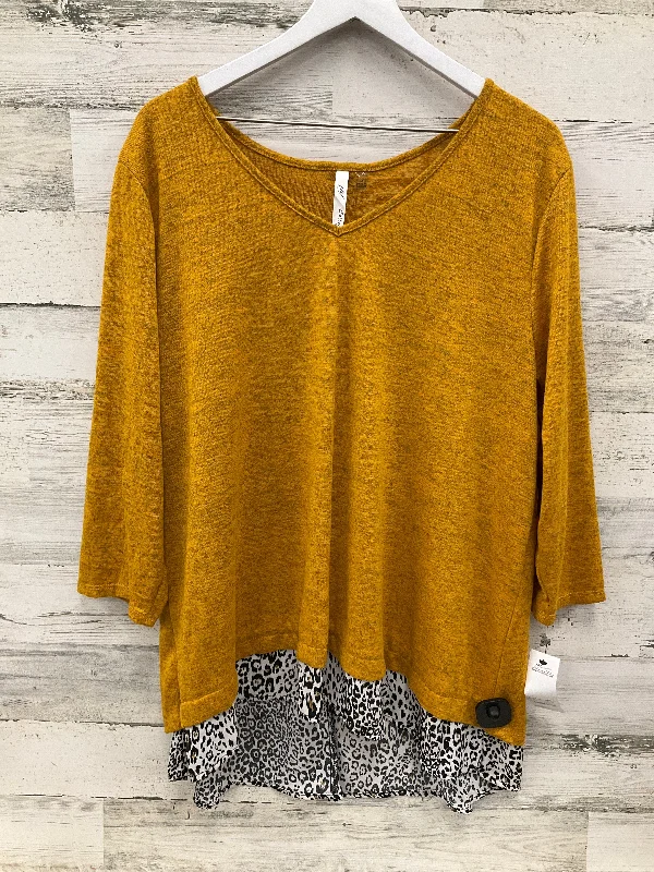 Top Long Sleeve By Ny Collection In Gold, Size: 3x Vintage Men's 1970S Disco