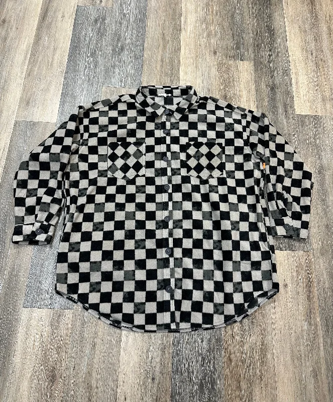 Jacket Shirt By Maurices In Checkered Pattern, Size: 2x Casual Men's Short