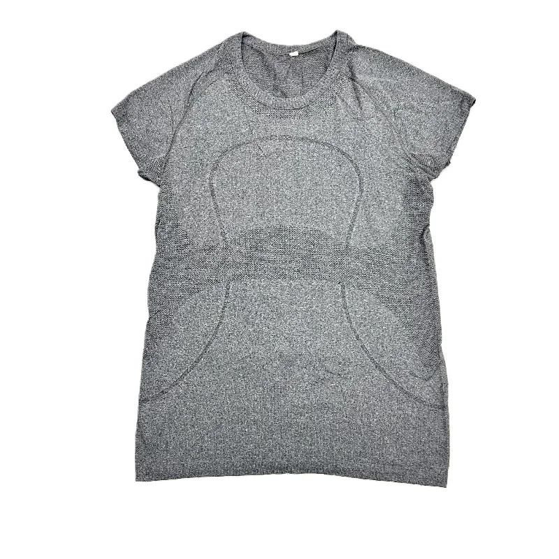 Athletic Top Short Sleeve By Lululemon In Grey, Size: 10 Vacation