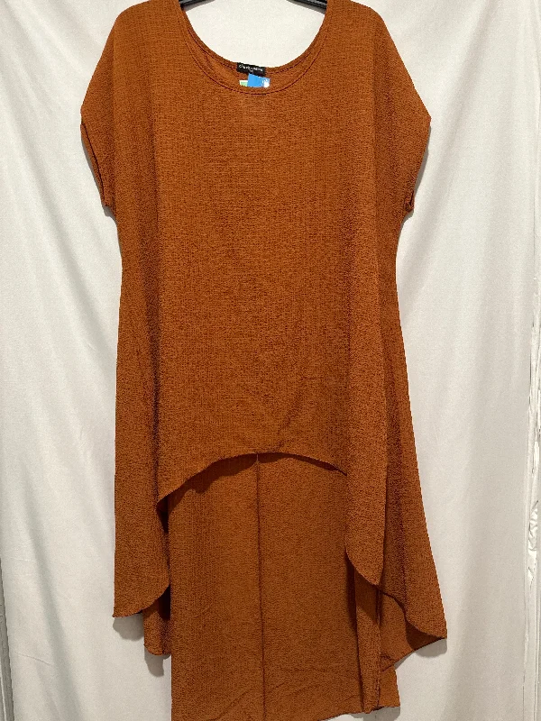Top Short Sleeve By Cha Cha Vente In Brown, Size: 2x Casual Men's Loose