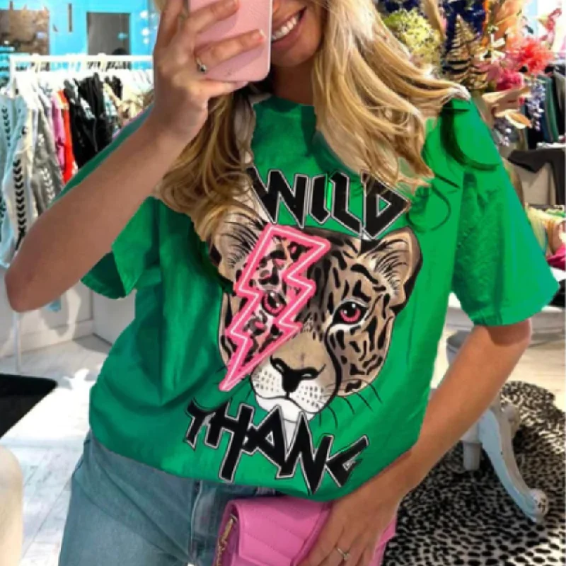 The Boutique Wild Thang Oversized Tee Laid