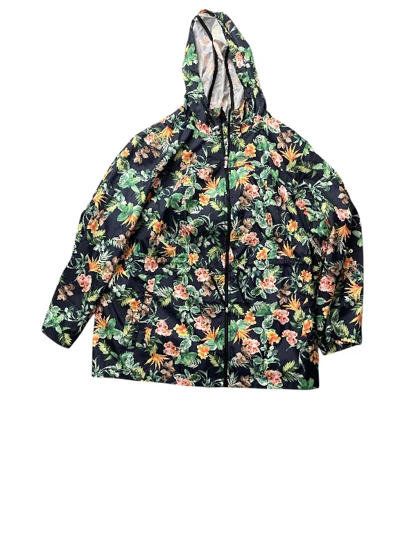 Jacket Windbreaker By Susan Graver In Floral Print, Size: 3x Tough Men's Tactical