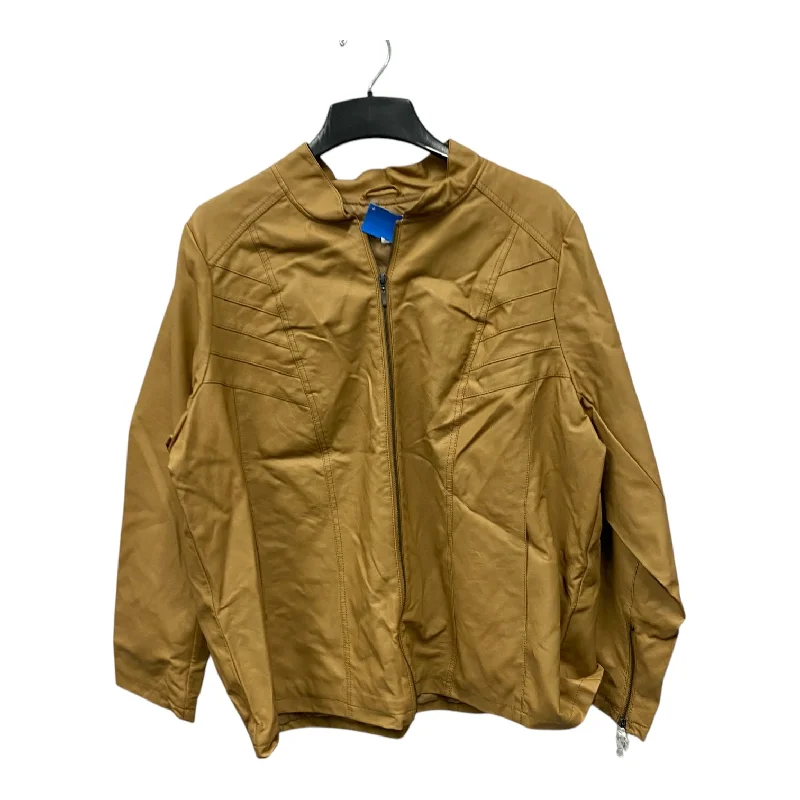 Jacket Other By Susan Graver In Tan, Size:2X Edgy Men's Punk