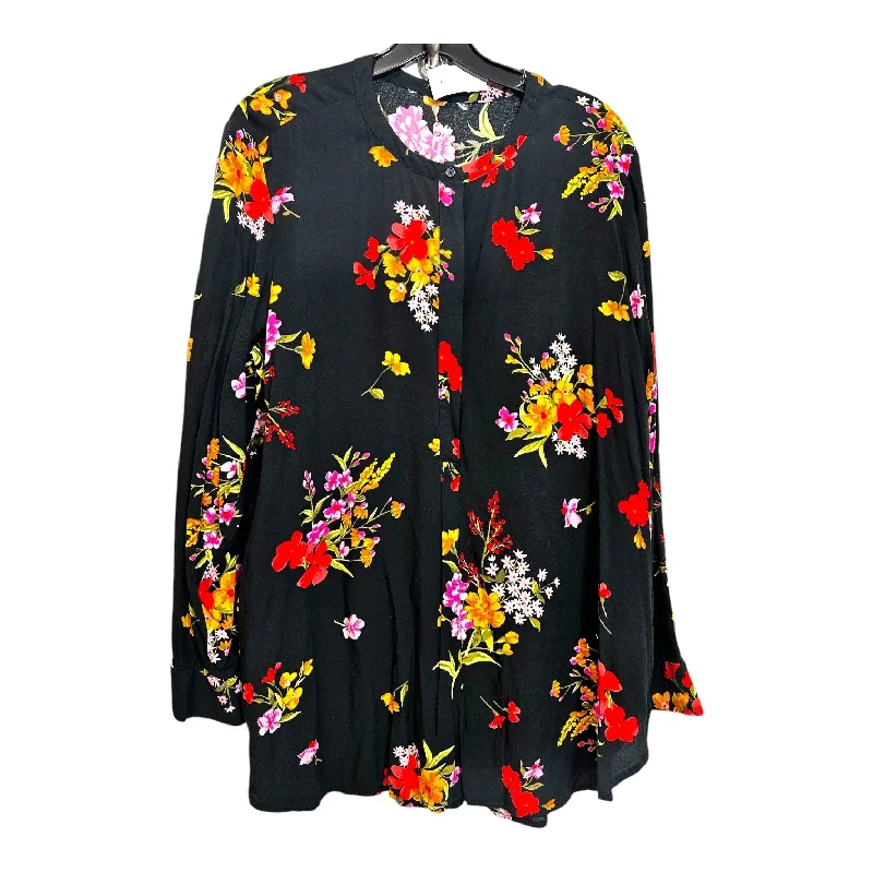 Top Long Sleeve By Old Navy In Floral, Size: 1x Trendy Men's Scandinavian