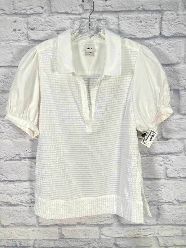 Top Short Sleeve By Maeve In White, Size: S Unique Men's Upcycled