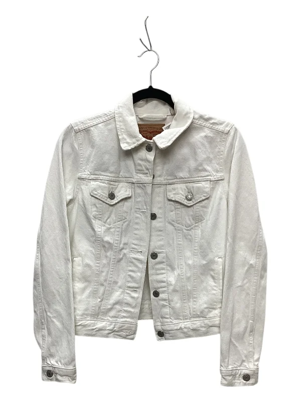Jacket Denim By Levis In White Denim, Size: M Bold Men's Animal