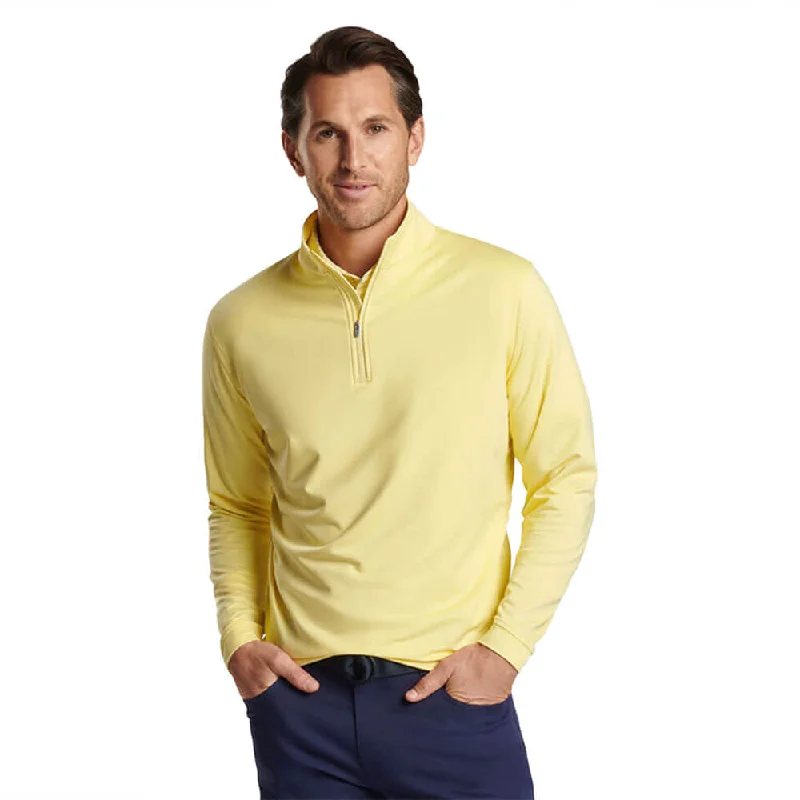 Peter Millar Perth Mélange Performance 1/4 Zip Pullover Sweater - Colada Streetwear Style