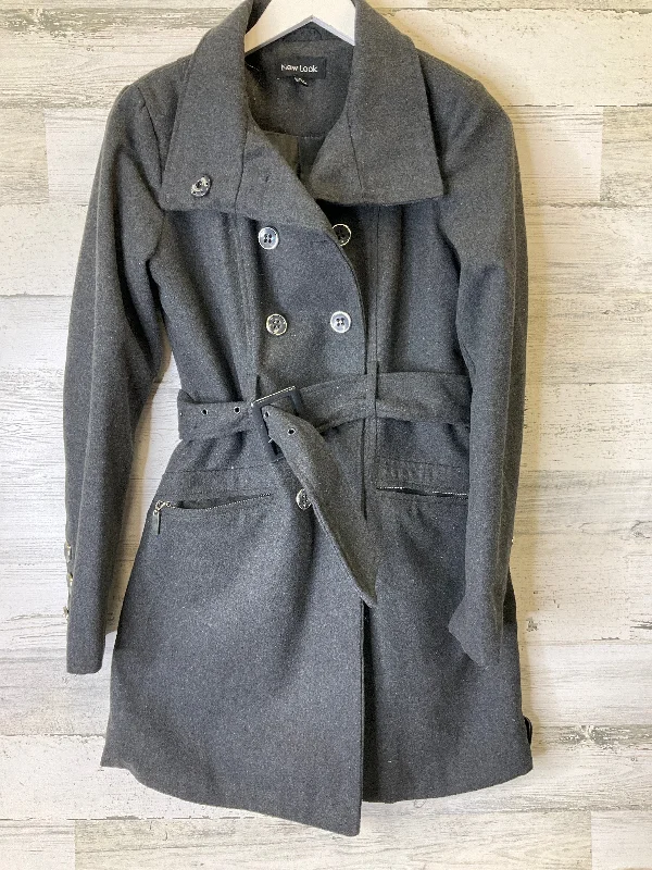 Coat Wool By New Look In Grey, Size: S Earthy Men's Sustainable 