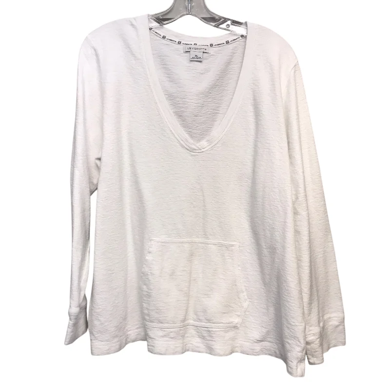 Top Ls By Liz Claiborne In White, Size:Xl Stylish Men's Neon