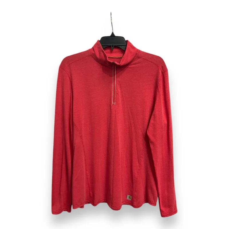 Athletic Top Long Sleeve Collar By Carhartt In Red, Size: L Cclassic Men's Tweed
