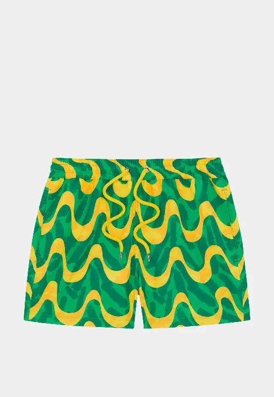 Frescobol Rio JB Printed Swim Short - Booth Green & Booth Yellow Tough Men's Tactical Frescobol Rio JB Printed Swim Short - Booth Green & Booth Yellow Tough Men's Tactical