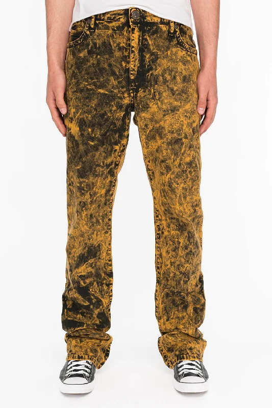 DOUBLE FLAP JEANS IN TIE DYE MUSTARD Cool Men's Skate