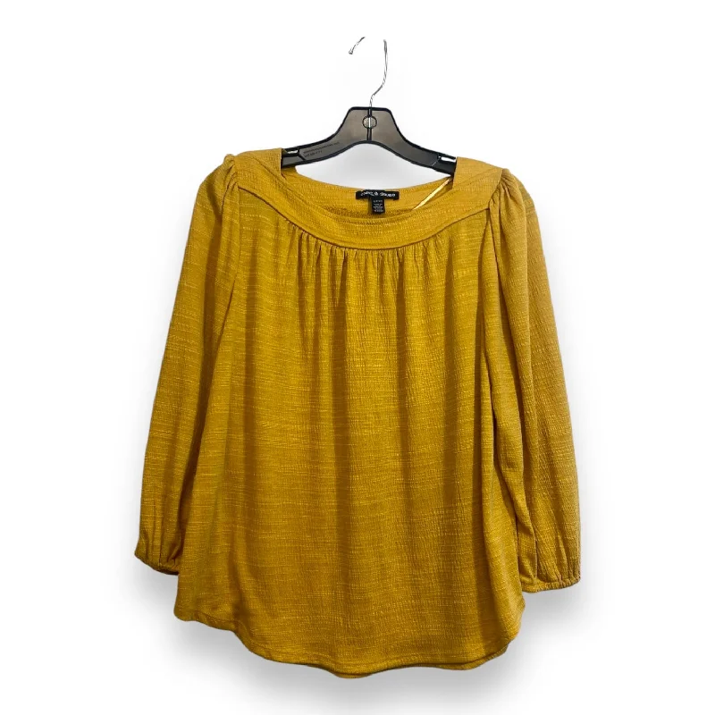 Top Long Sleeve By Cable And Gauge In Yellow, Size: S Unique Men's Upcycled