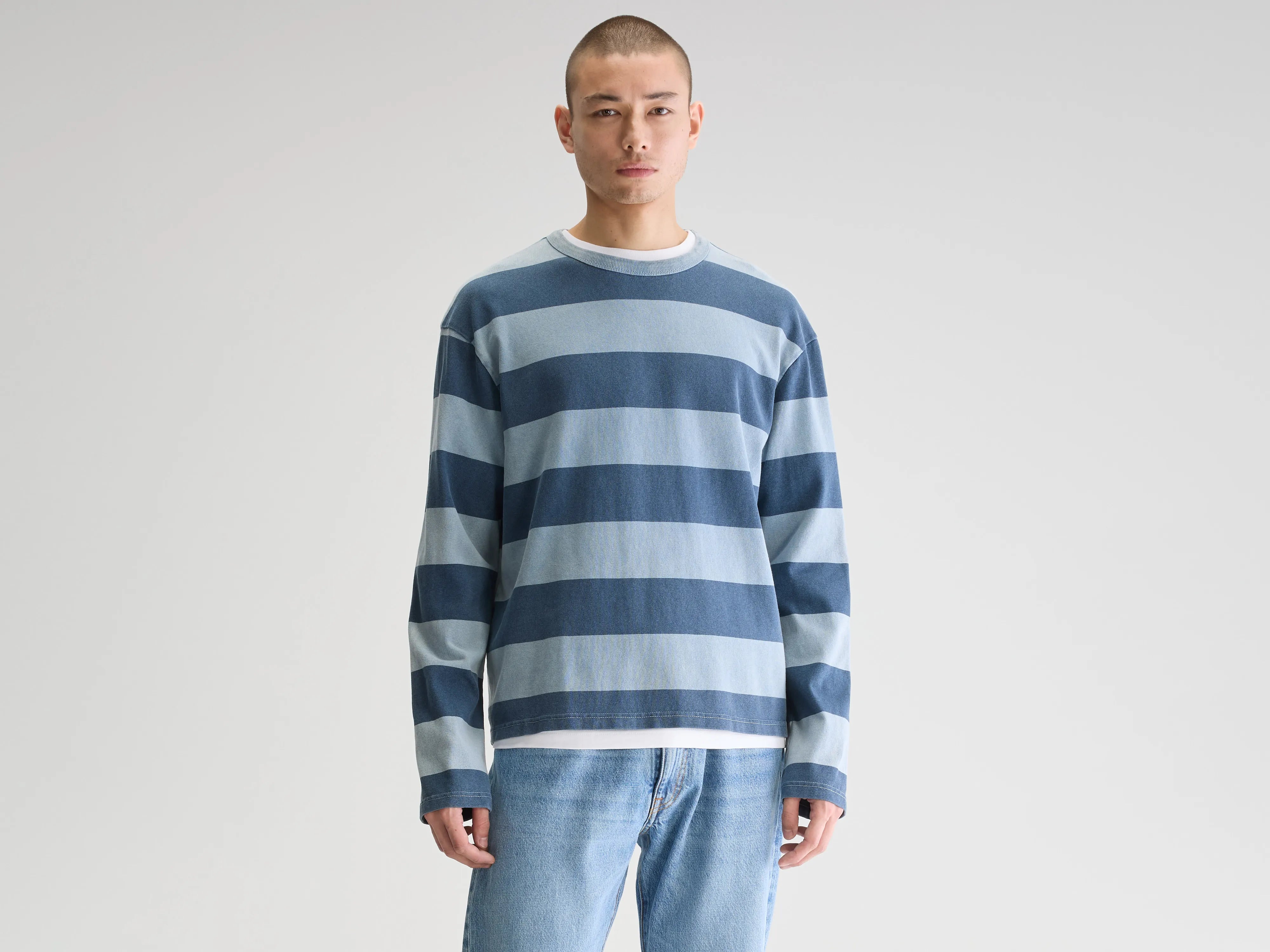 Fuller long-sleeve t-shirt (251 / M / STRIPE C) Practical Men's Multi