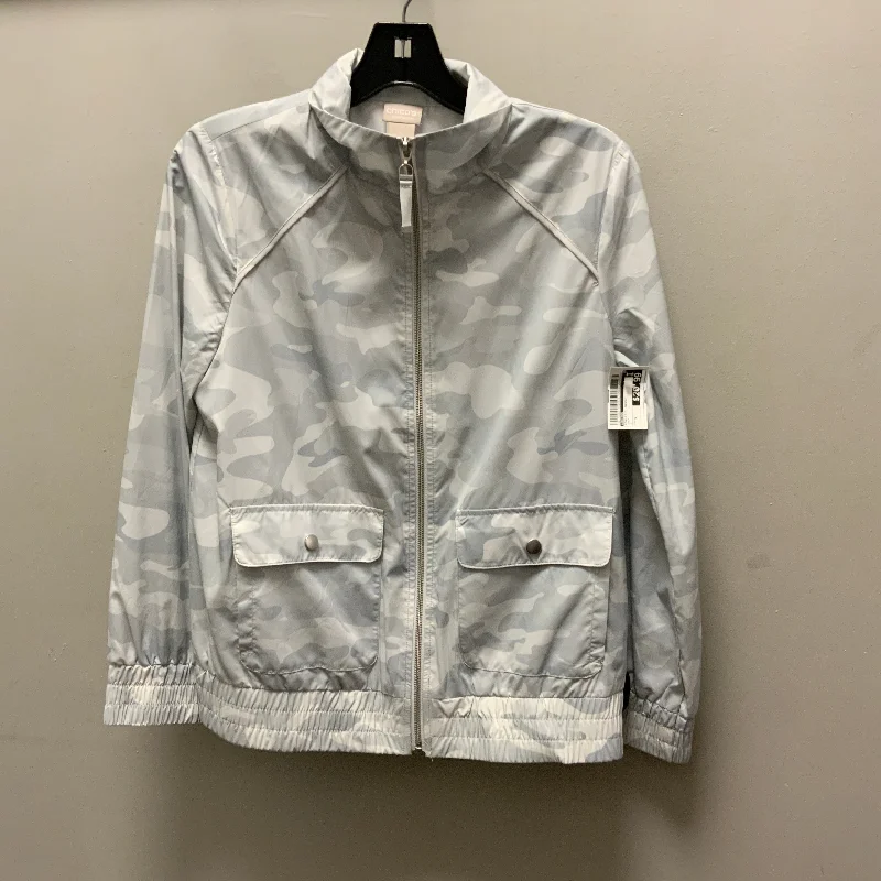 Athletic Jacket By Chicos In Grey, Size: S Bold Men's Animal