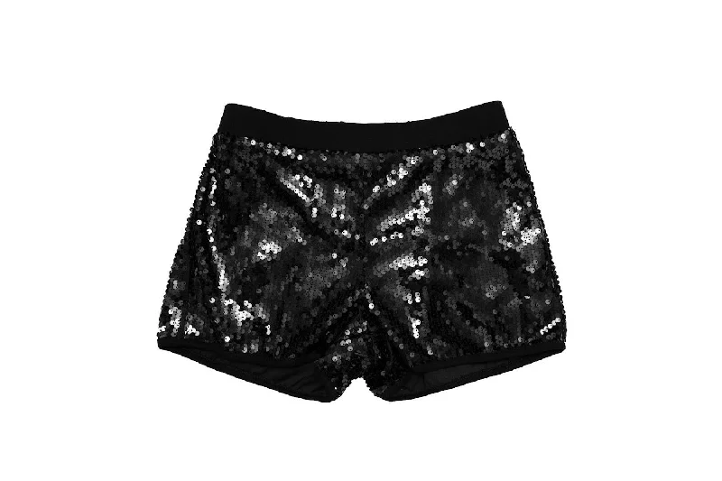 Black Sequin Shorts Sleek Men's Contemporary 