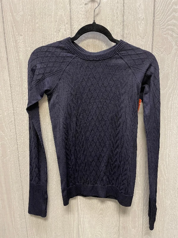 Athletic Top Long Sleeve Crewneck By Lululemon In Navy, Size: 6 Polished Men's Satin