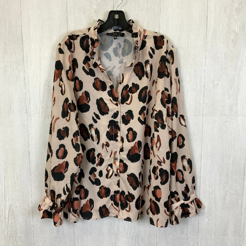 Top Long Sleeve By Eloquii In Animal Print, Size: 3x Cool Men's Skate