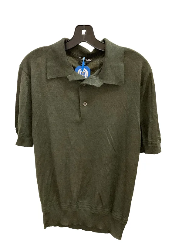 Top Short Sleeve Luxury Designer By Tom Ford In Olive, Size: M Bold Men's Statement