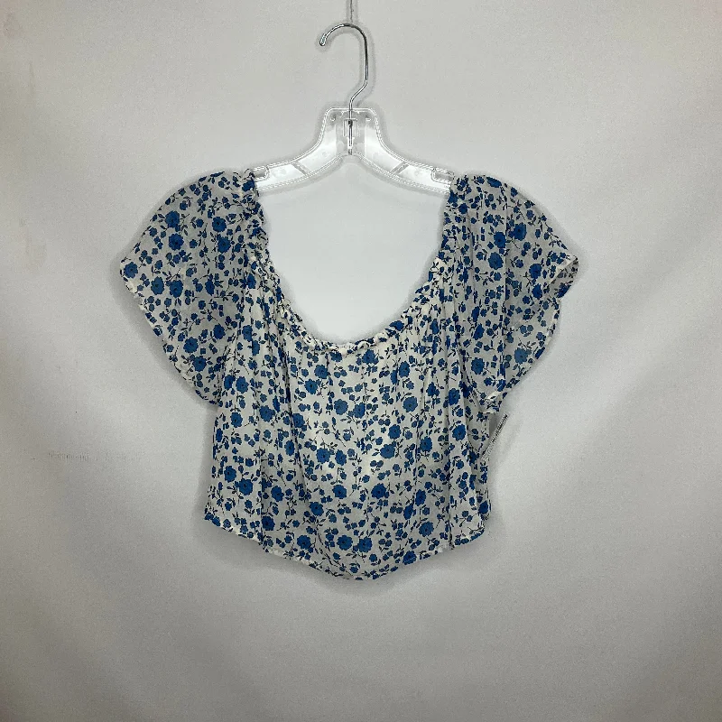 Blue & White Top Short Sleeve The Native One, Size M Monochromatic All