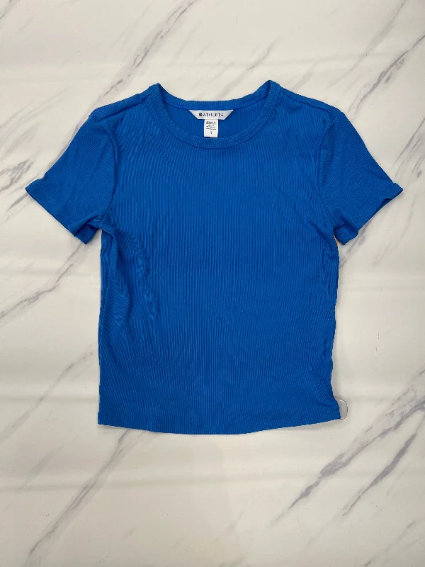 Athletic Top Short Sleeve By Athleta In Blue, Size: S Preppy Men's College