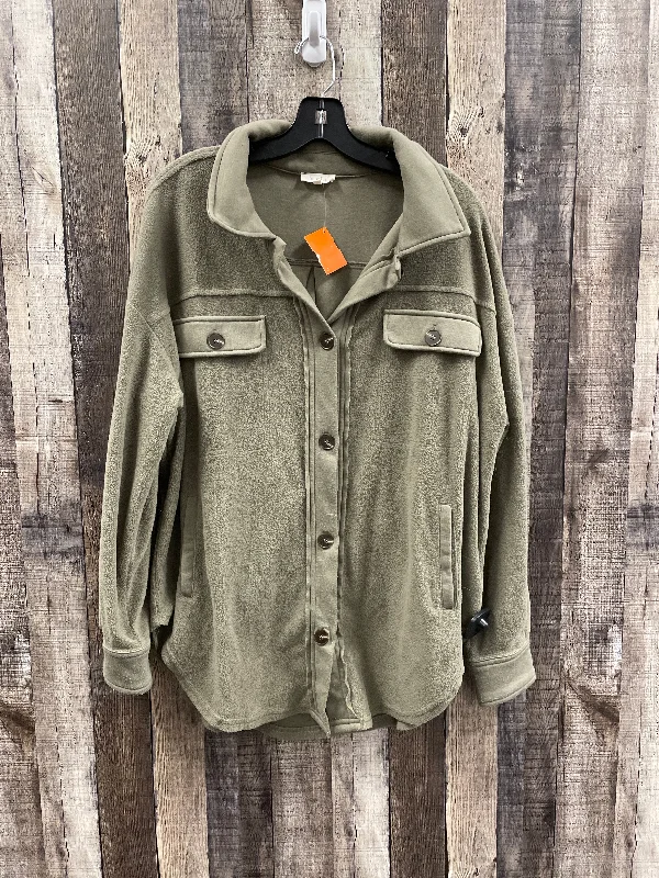 Jacket Shirt By La Miel In Green, Size: S Minimalist Men's Casual 