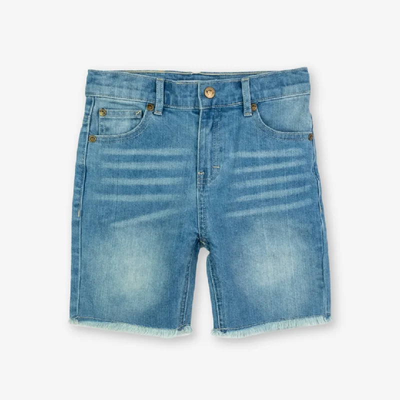 Denim Shorts | Light Wash Trendy Men's Bucket