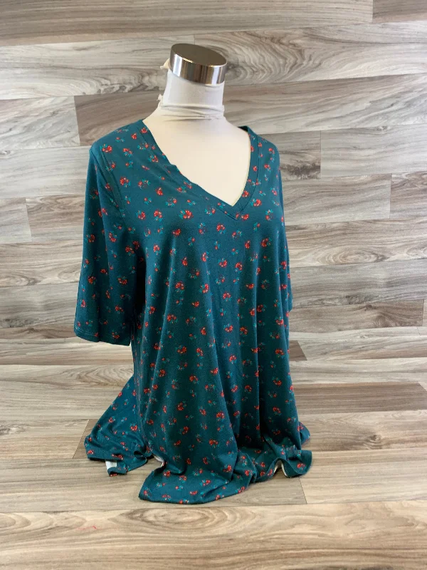 Top Short Sleeve By Torrid In Teal, Size: 1x Cozy Men's Sherpa