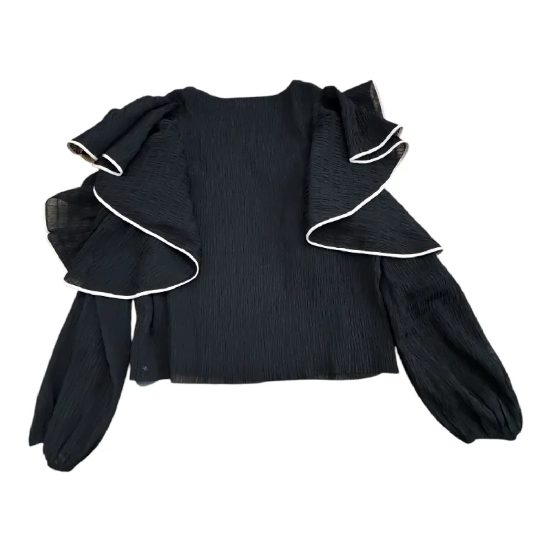 Top Ls By Club Monaco In Black, Size:S Relaxed Men's Beach