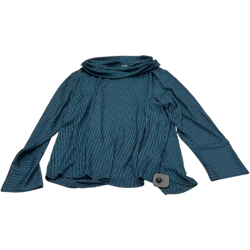 Top Long Sleeve By Jones New York In Blue, Size: 2x Relaxed Men's Australian 