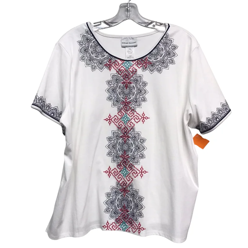 Top Ss By Alfred Dunner In White, Size:Xl Vintage Men's 1970S Disco