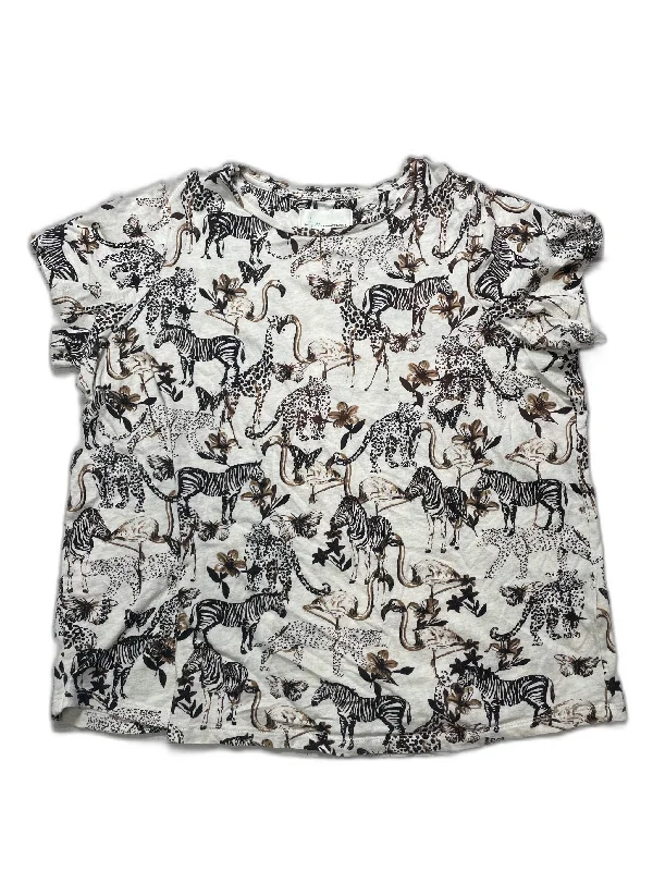 Top Short Sleeve By Anthropologie In Brown, Size: 1x Cclassic Men's Tweed