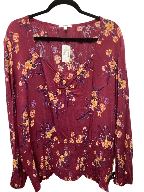 Top Long Sleeve By Maurices In Purple, Size: 2x Luxurious Men's High
