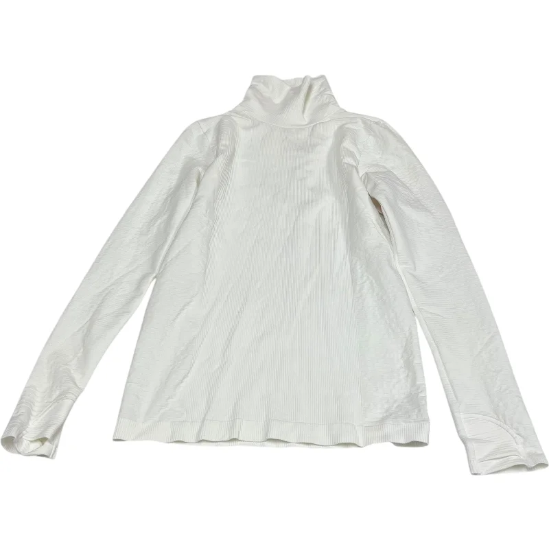 Athletic Top Long Sleeve Collar By Athleta In White, Size: S Gym