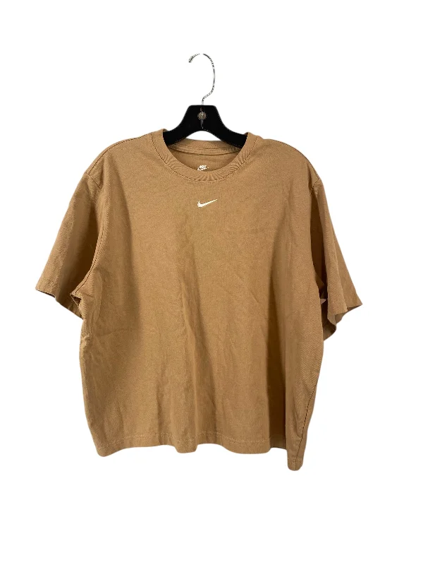 Athletic Top Short Sleeve By Nike In Beige, Size: L Street