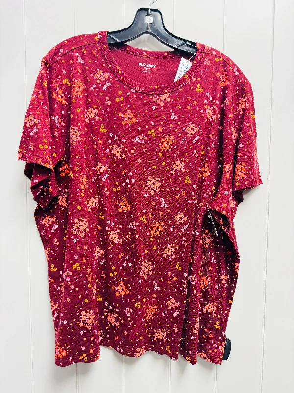 Top Short Sleeve By Old Navy In Red, Size: 2x Sophisticated Men's 