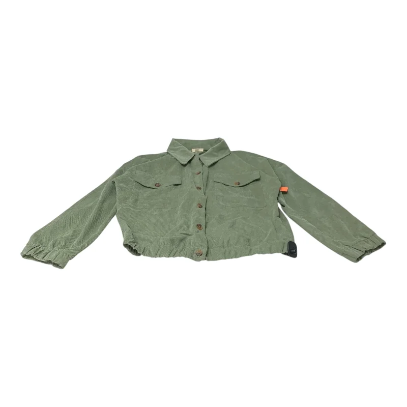 Jacket Shirt By Blu Pepper In Green, Size: 3x Minimalist Men's Casual 