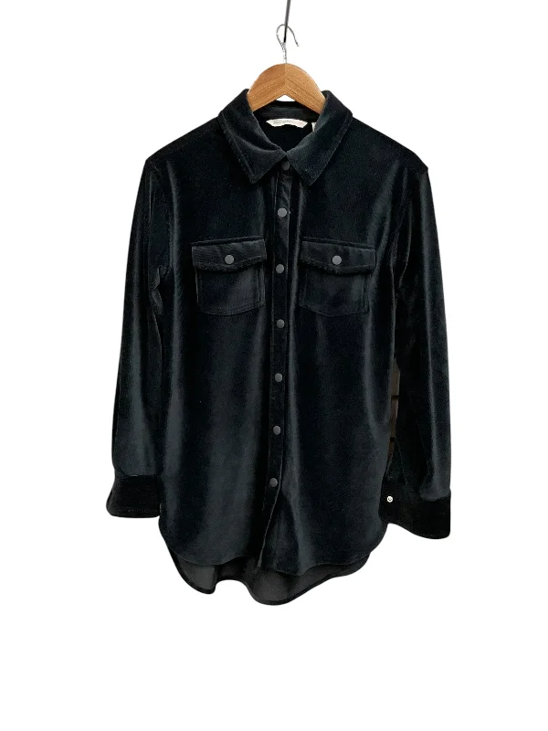 Jacket Shirt By Isaac Mizrahi Live Qvc In Black, Size: Xs Trendy Men's Scandinavian